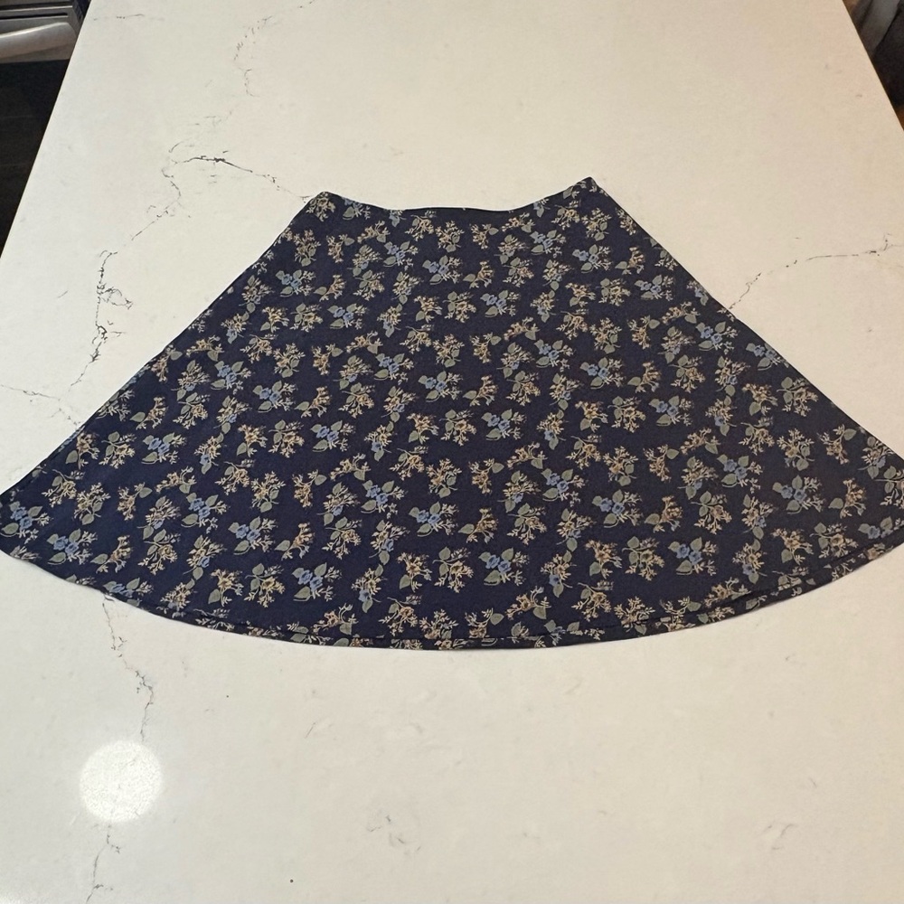 VTG Y2K Old Navy Blue Floral Preppy Mini Skirt Womens Sz 2 XS/S Capsule Classic